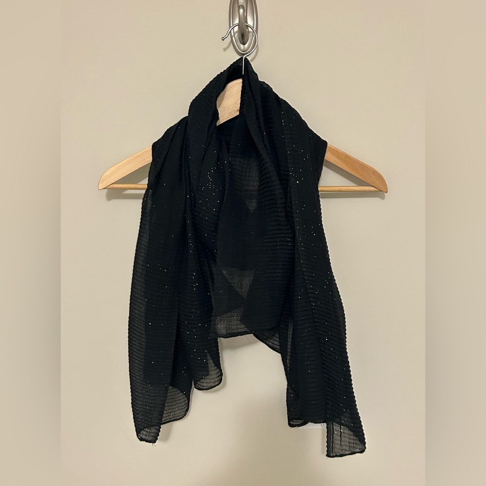 Elegant Sheer Black Scarf